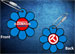 Key Fob - Scotty Cameron Design Flower - Red/White/Blue